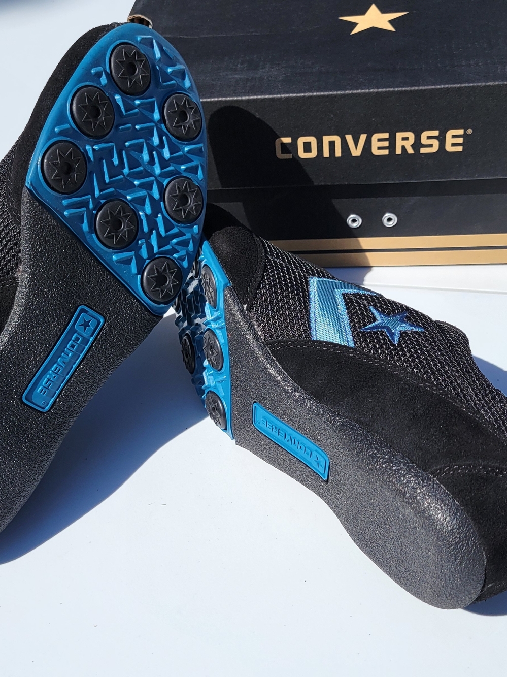 YOUTH 5.5 / WOMENS 7 CONVERSE RETRO RUN OX BLACK BLUE 1S944 New In Box - Picture 8 of 8